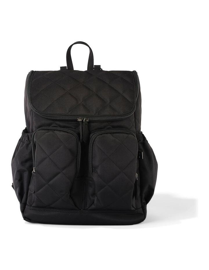 OiOi Signature Nappy Backpack in Black Diamond Quilt Black