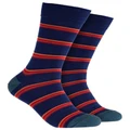 Mitch Dowd Cosy Toes Sunset Stripe Wool Crew Sock in Blue Navy One Size