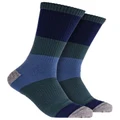 Mitch Dowd Cozy Toes Colour Wool Casual Crew Sock in Blue Navy One Size
