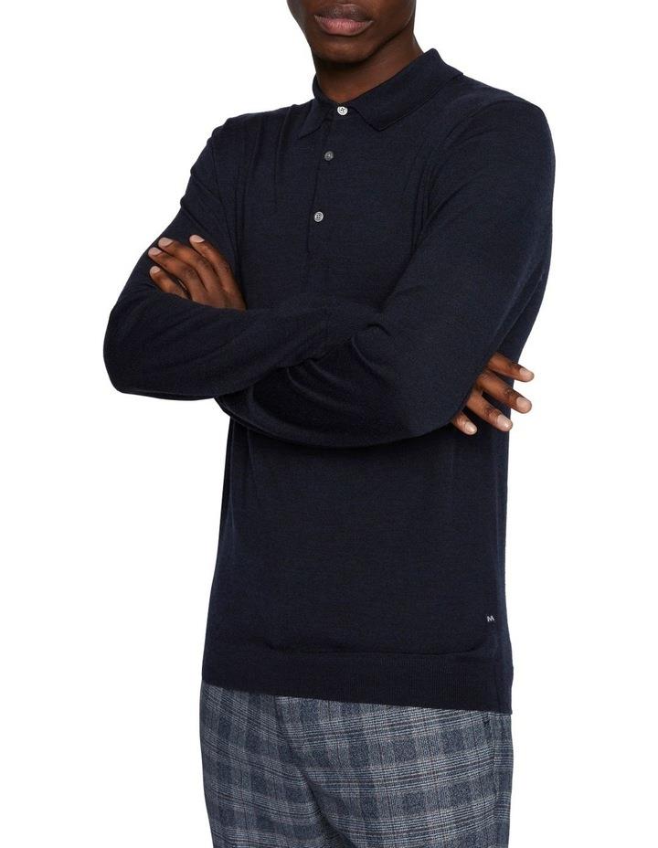 Matinique Klint Long Sleeve Polo in Blue M