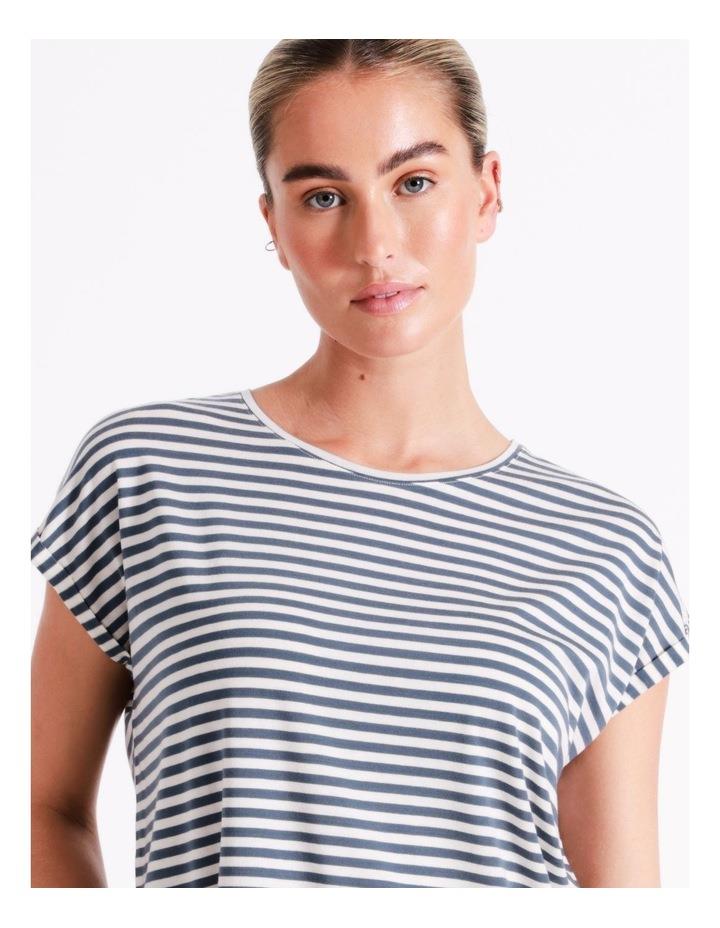 Vero Moda Ava Plain Short Sleeve Stripe Top in Blue XS