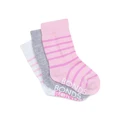 Bonds Baby Stay On Crew Socks 3 Pack in Pink/Grey Pink 0-1