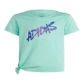 adidas Dance Knotted T-Shirt in Green 7-8