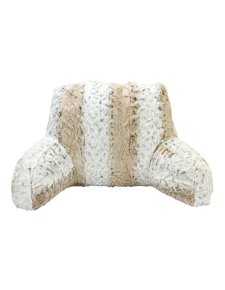 Easy Rest Backrest Faux Fur Pillow in Brown/White Brown