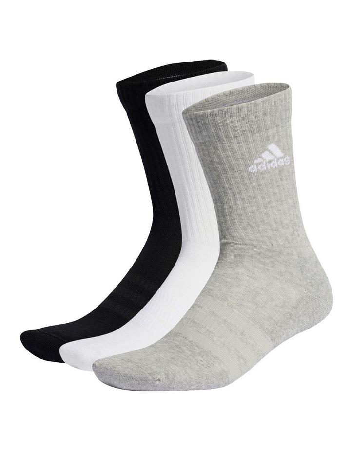 adidas Crew Sock 3 Pack in Multi Grey S