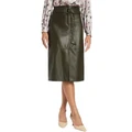 David Lawrence Charlise Belted Leather Skirt in Green 6
