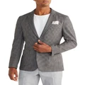 Van Heusen Slim Gingham Knit Blazer in Grey 96R