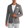 Van Heusen Slim Gingham Knit Blazer in Grey 104R