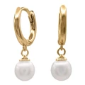 Pure Elements Dainty Gold Plated Pearl Earrings in Gold
