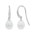 Pure Elements Pearl Hook Earrings in Silver