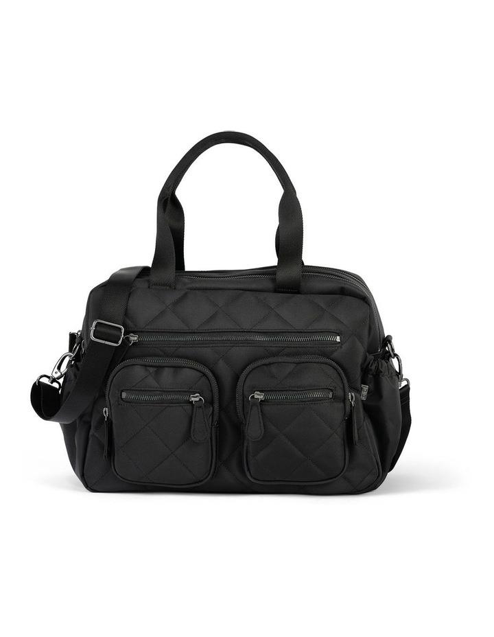 OiOi Carry All Diamond Quilt Nappy Bag in Black