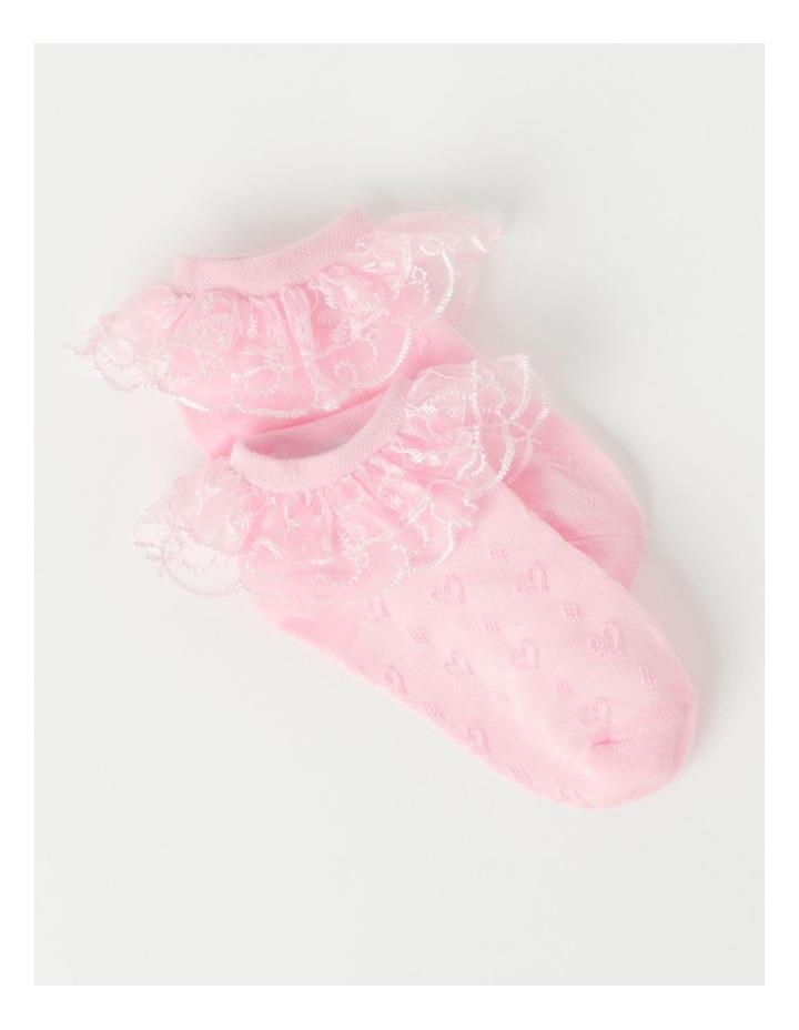 Origami Lace Party Socks in Pink 2-3