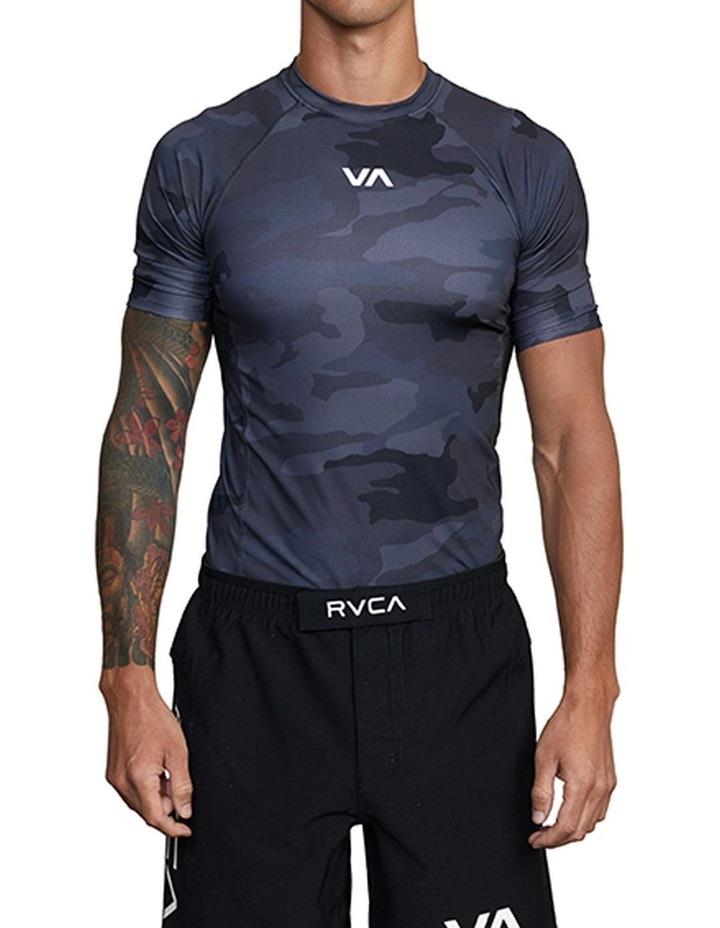RVCA Sport Short Sleeve Rashguard in Black Camo Assorted S