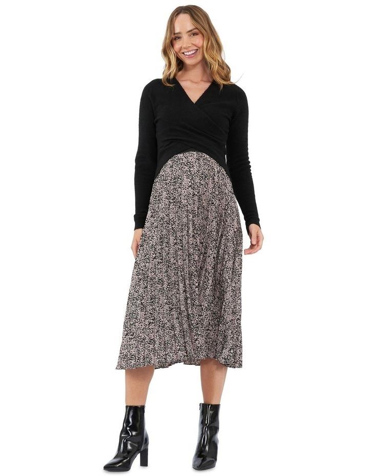 Ripe Florence Pleat Skirt in Black/Pink Assorted S