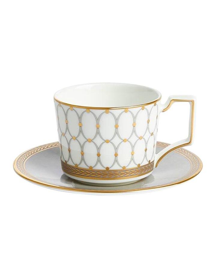 Wedgwood Renaissance Grey Espresso Cup & Saucer in White/Gold White