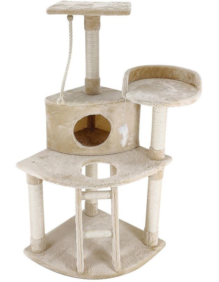 4 Paws Cat Tree Tower Scratching Post Luxury Bed 120cm in Beige