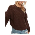 American Eagle Fringe Sleeve Sweater in Brown M