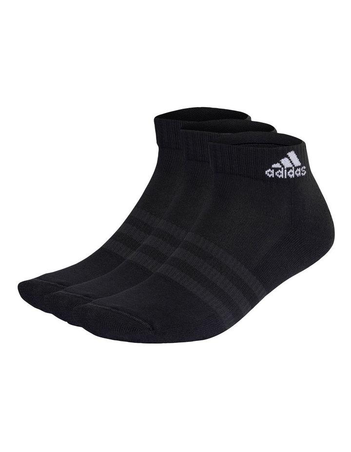 adidas Ankle Sock 3 Pack in Black Blk/White S