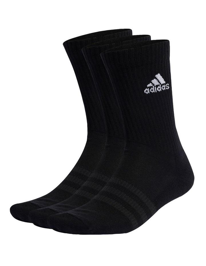adidas Crew Sock 3 Pack in Black Blk/White S