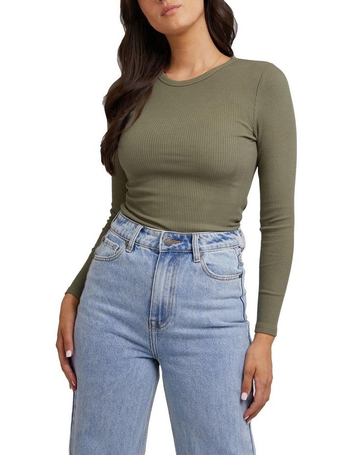 All About Eve Eve Rib Baby Long Sleeve Tee in Green Khaki 6