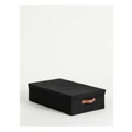 STORE PLUS Collapsible Underbed Storage Box With Lid 75x40x18cm in Black