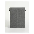 STORE PLUS Collapsible Laundry Hamper With Lid 66x30x50cm in Charcoal Black