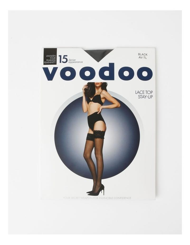 Voodoo Lace Top Stay Up Stockings in Black Ave-Tall