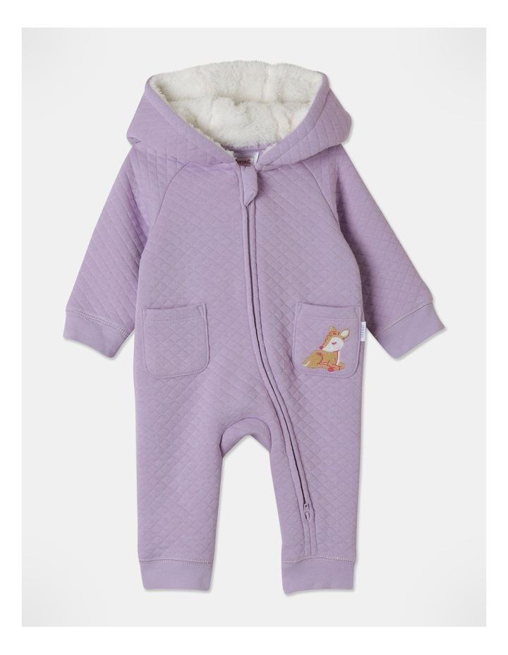 Sprout Sprout Quilted Hood Coverall in Purple 000