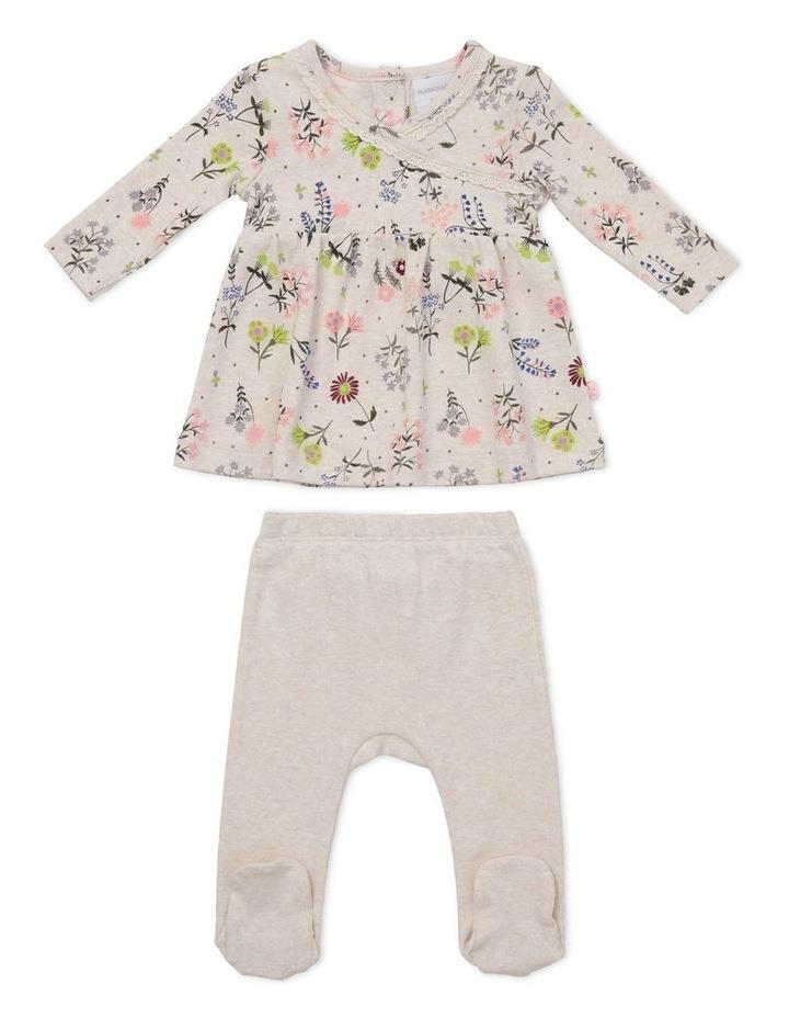 Marquise Floral Top & Oatmeal Pants Set in Multi Assorted 1