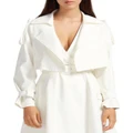 Belle & Bloom Manhattan Cropped Trench in White XS