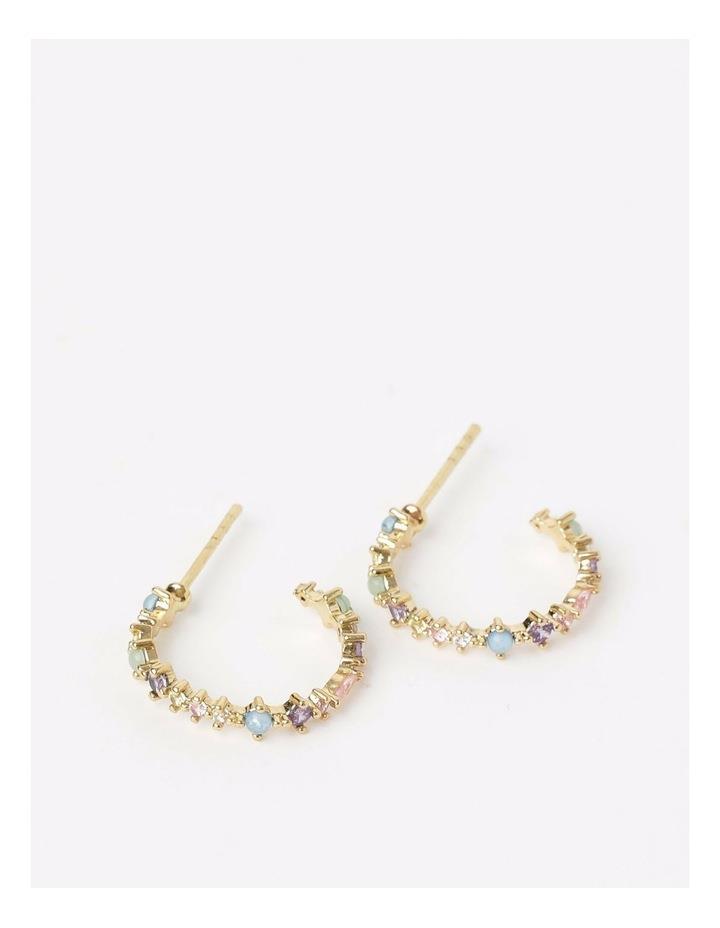 Piper Mixed Stone Hoop Earring in Assorted Pastel Assorted