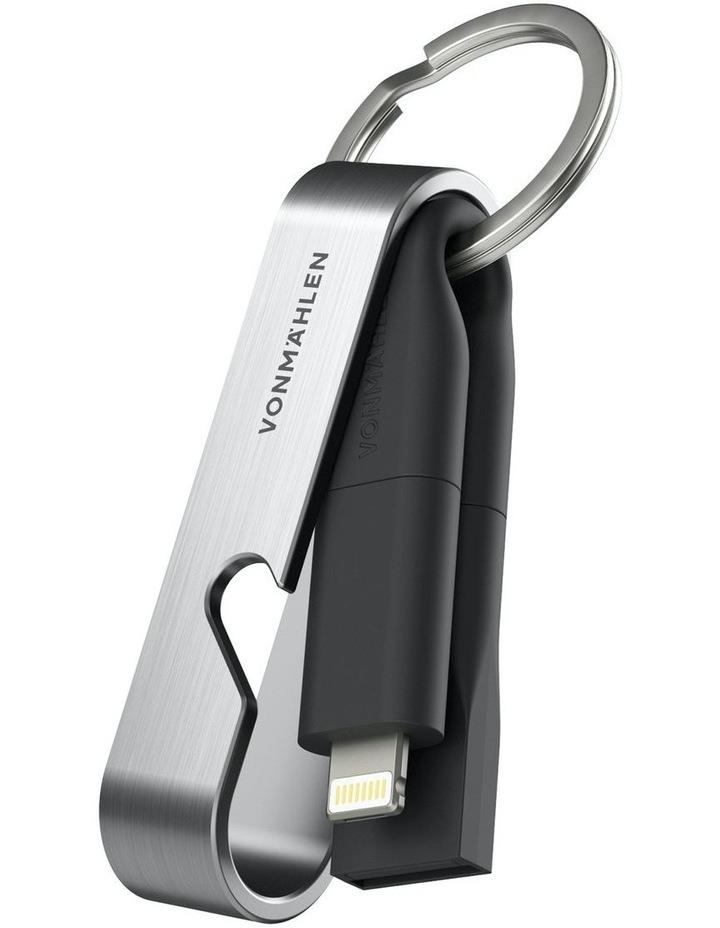 Vonmahlen High Six 6 in 1 Key Ring Charging Cable Micro USB C Lighting in Black/Silver Black