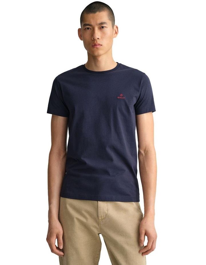 Gant Contrast Logo T-Shirt in Navy XS