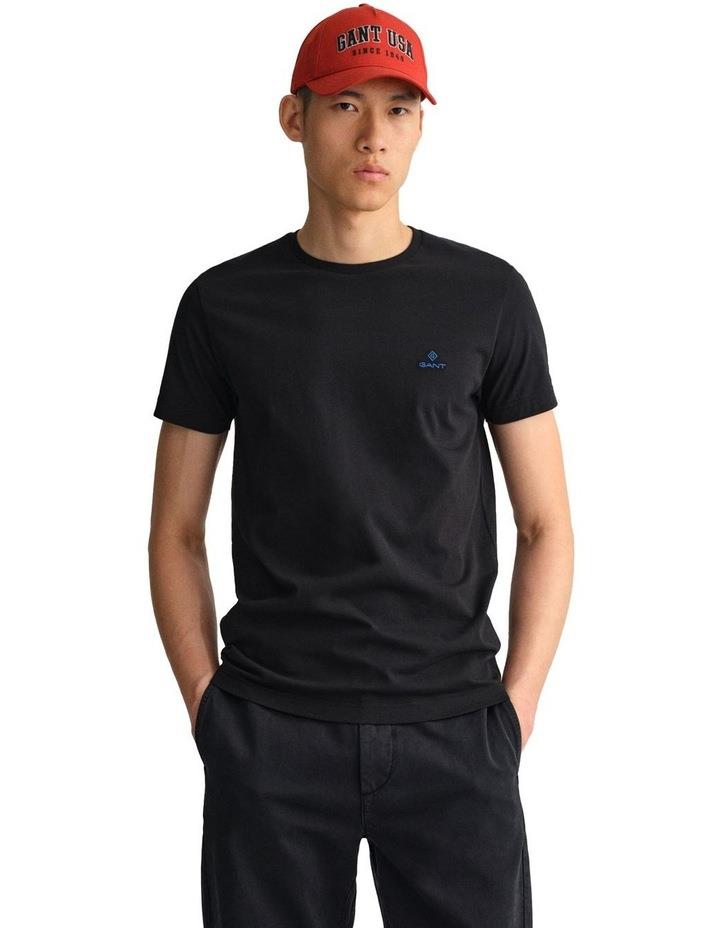 Gant Contrast Logo T-Shirt in Black XS