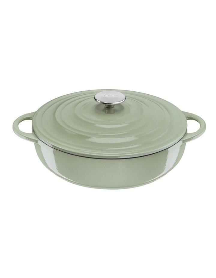Tefal LOV Cast Iron Lichen Shallowpot with Lid 28cm/3.8L in Green