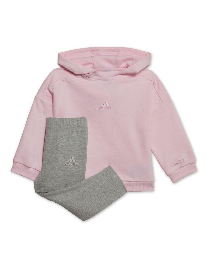 adidas Hooded Fleece Tracksuit in Pink 6-9 Months