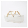 The Cooks Collective Mesh Basket with Wood Handle 35x20x17cm in White