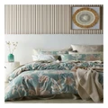 Australian House & Garden Bermagui Palm Print Quilt Cover Set in Blue DB Set