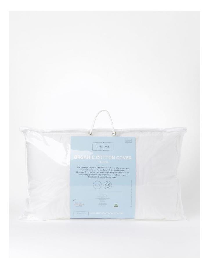 Heritage Organic Cotton Cover Medium Pillow in White