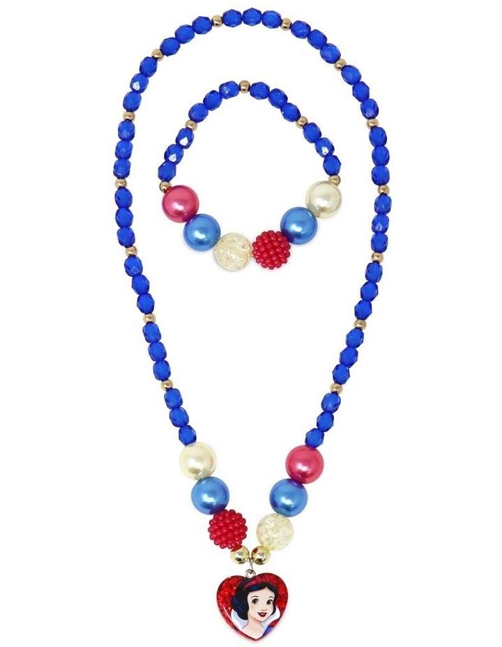 Pink Poppy Princess Snow White Pendant Necklace & Bracelet Set in Blue One Size