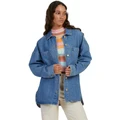 Roxy Our Love Shacket Denim Jacket in Blue XL