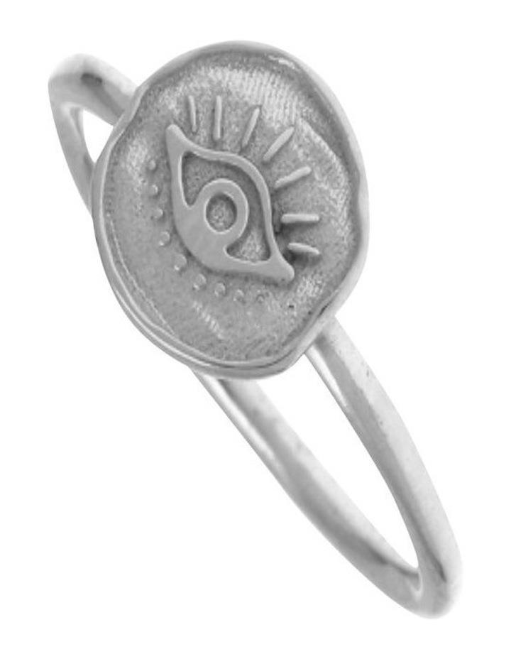 Mocha Funky Metal Symbolic Eye Ring in Silver One Size