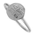 Mocha Funky Metal Symbolic Ring in Silver One Size