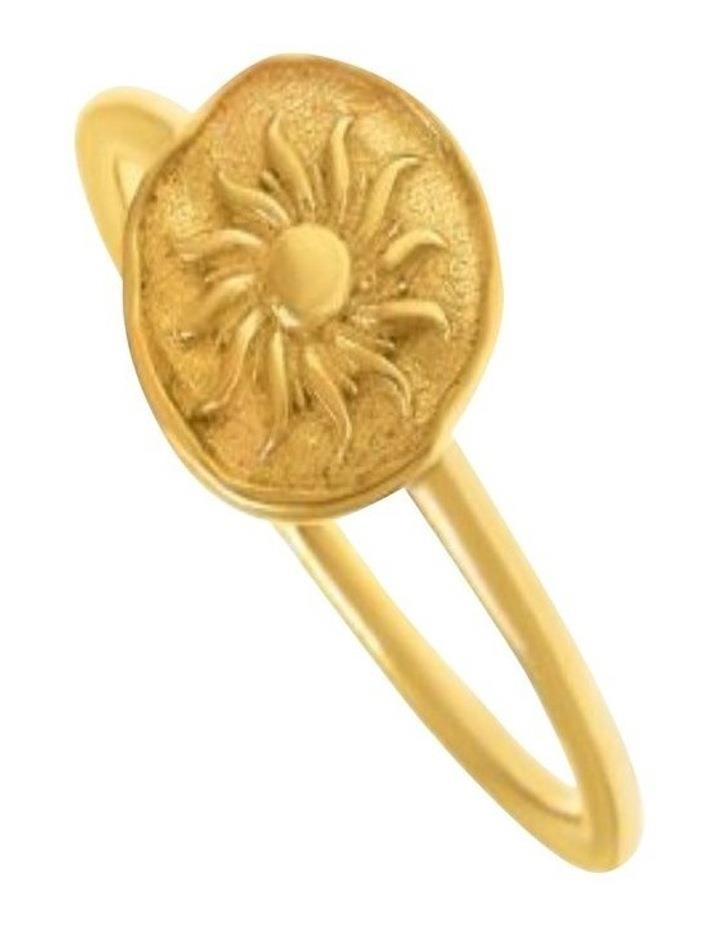 Mocha Funky Metal Symbolic Sun Ring in Gold One Size