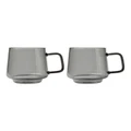 Maxwell & Williams Gift Boxed Blend Sala Glass Cup 350ml Set of 2 in Charcoal Grey