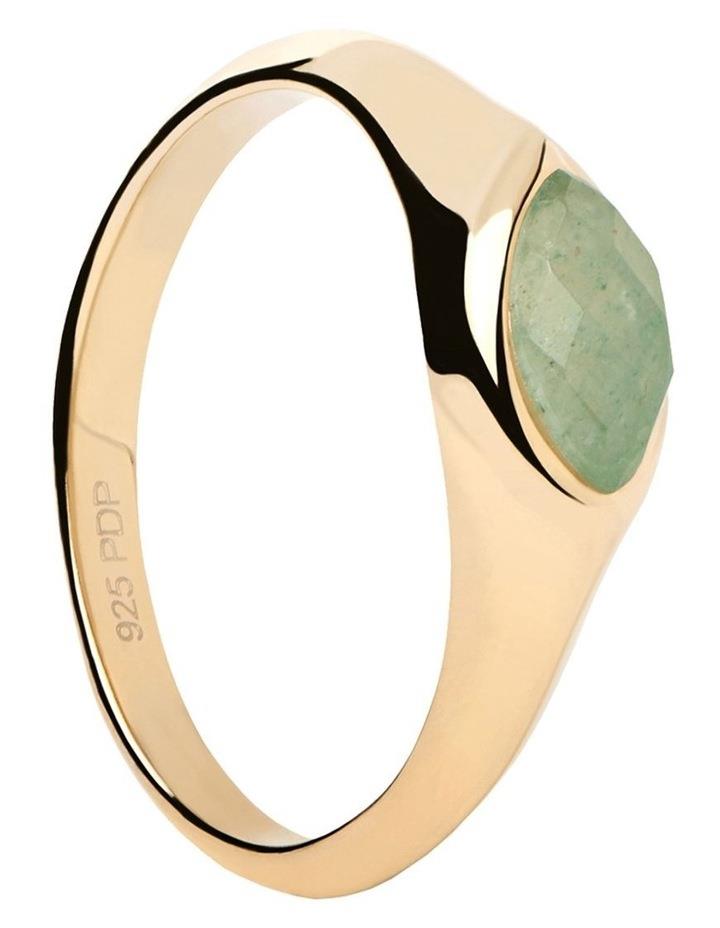 PDPAOLA Nomad Stamp Ring in Green M-L
