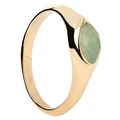 PDPAOLA Nomad Stamp Ring in Green M-L