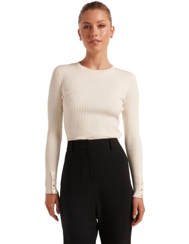 Forever New Sienna Layering Rib Knit Top in Cream L