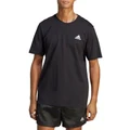adidas Essentials Single Jersey Embroidered Small Logo T-Shirt in Black L