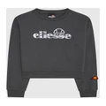 Ellesse Vaiano Girls Sweatshirt in Dark Grey Charcoal 8-9